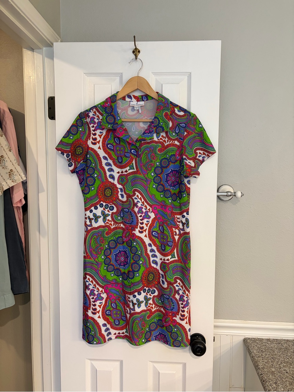 Jude Connally Paisley Performance Polo Dress Large